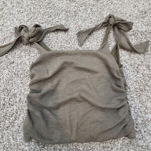 Free People Olive Green Women's Top with Tie Straps